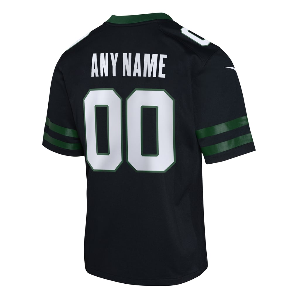 Youth New York Jets Black Alternate Custom Game Jersey