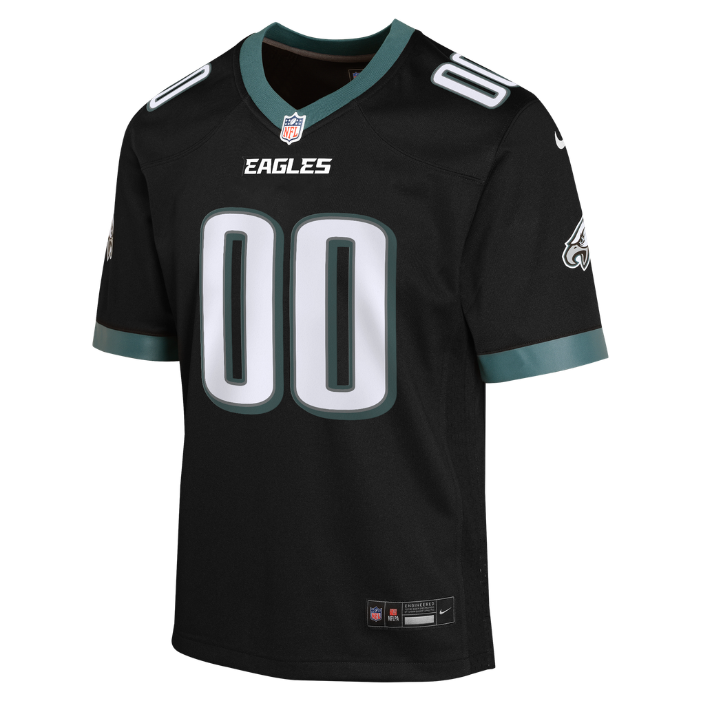 Youth Philadelphia Eagles Black Alternate Custom Game Jersey
