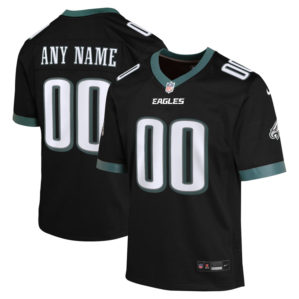 Youth Philadelphia Eagles Black Alternate Custom Game Jersey