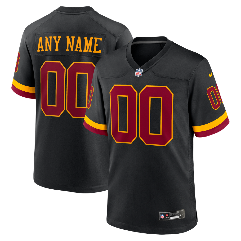 Youth Washington Commanders Black Hail Raiser Alternate Custom Game Jersey