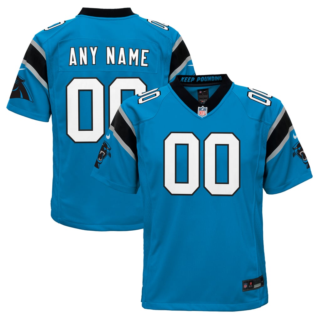Youth Carolina Panthers Blue Alternate Custom Game Jersey