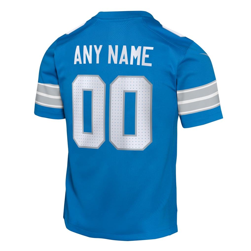 Youth Detroit Lions Blue Custom Game Jersey