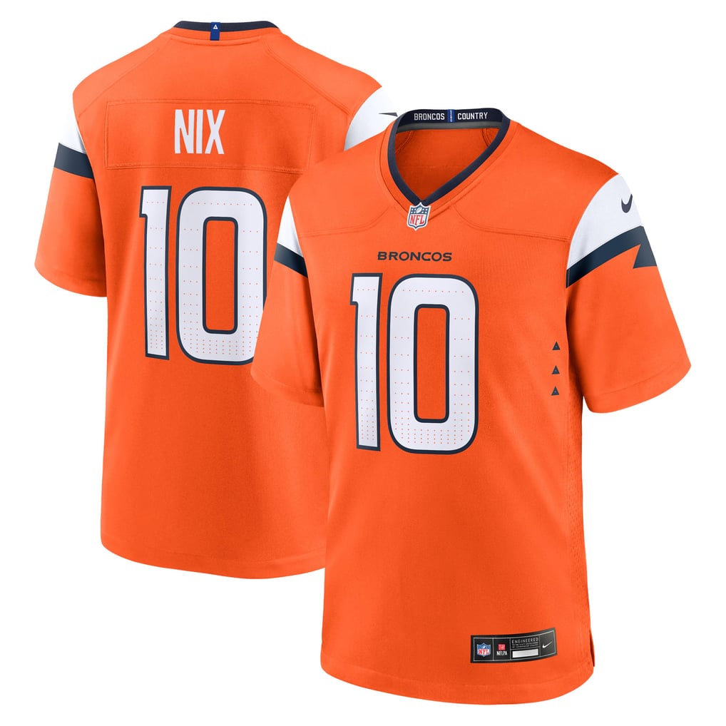 Youth Denver Broncos Bo Nix Orange Game Jersey