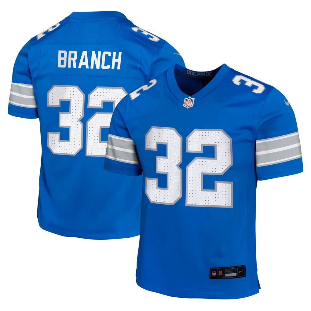 Youth Detroit Lions Brian Branch Blue Game Jersey