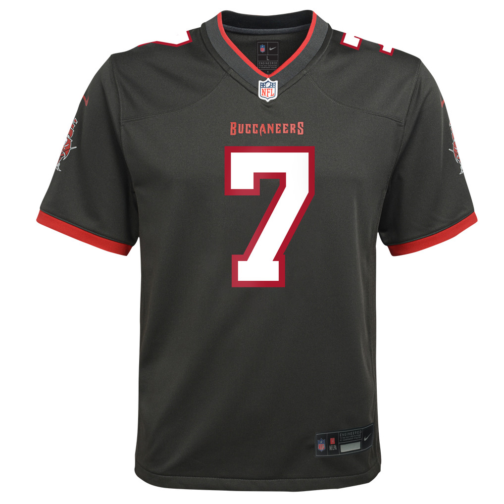 Youth Tampa Bay Buccaneers Bucky Irving Pewter Alternate Game Jersey