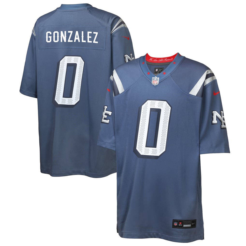 Youth New England Patriots Christian Gonzalez Blue Rivalries Collection Game Jersey