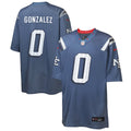 Youth New England Patriots Christian Gonzalez Blue Rivalries Collection Game Jersey