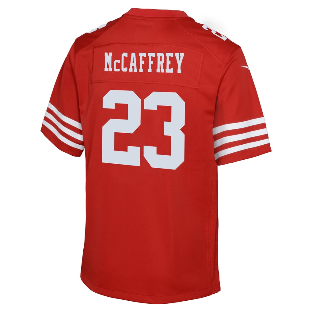Youth San Francisco 49ers Christian McCaffrey Scarlet 80th Anniversary Game Jersey