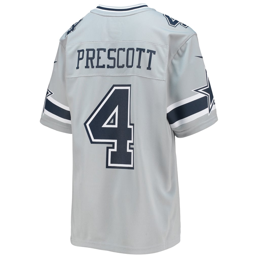 Youth Dallas Cowboys Dak Prescott Silver Inverted Team Game Jersey