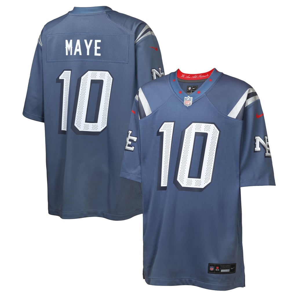 Youth New England Patriots Drake Maye Blue Rivalries Collection Game Jersey