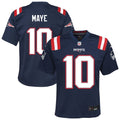 Youth New England Patriots Drake Maye Navy Game Jersey