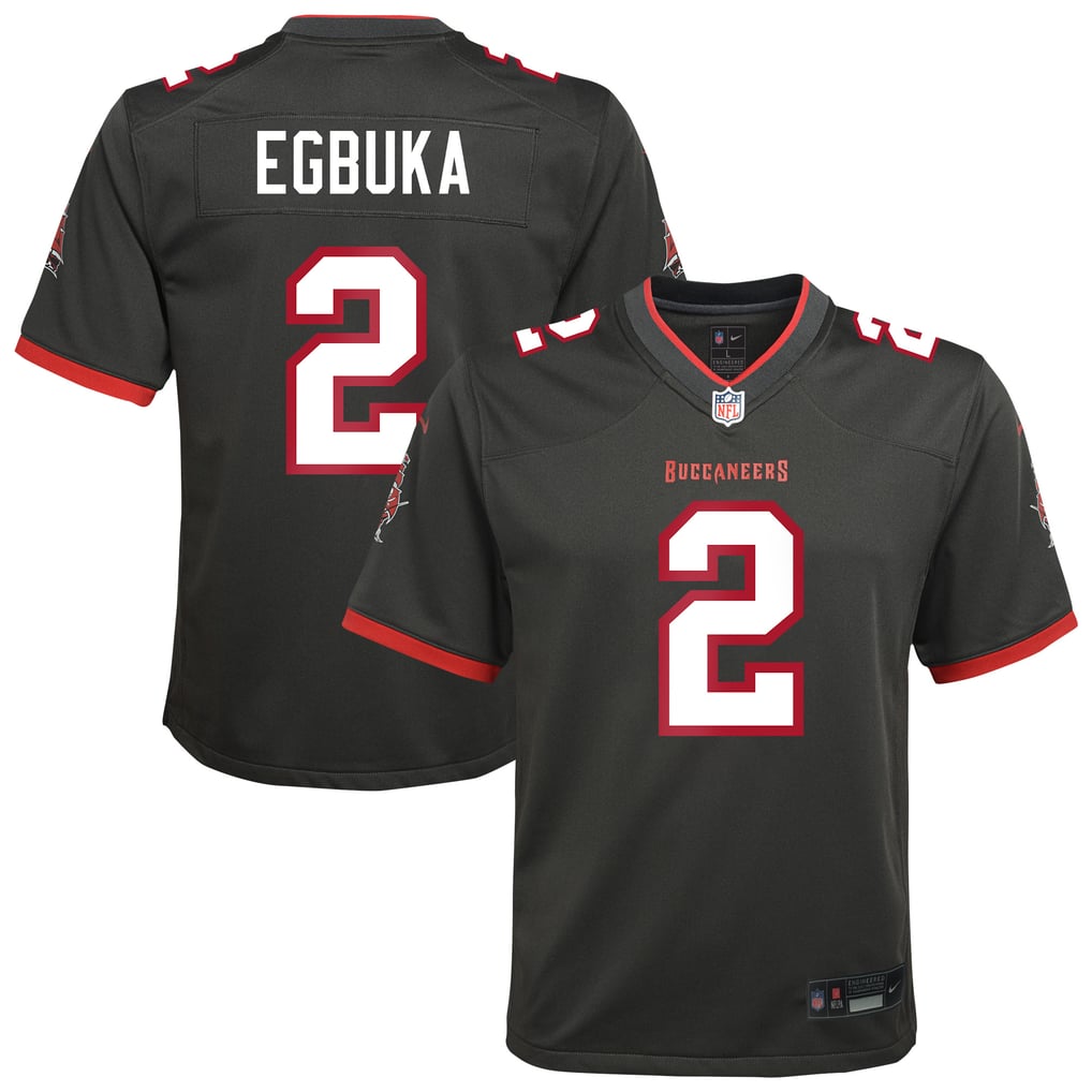 Youth Tampa Bay Buccaneers Emeka Egbuka Pewter Alternate Game Jersey