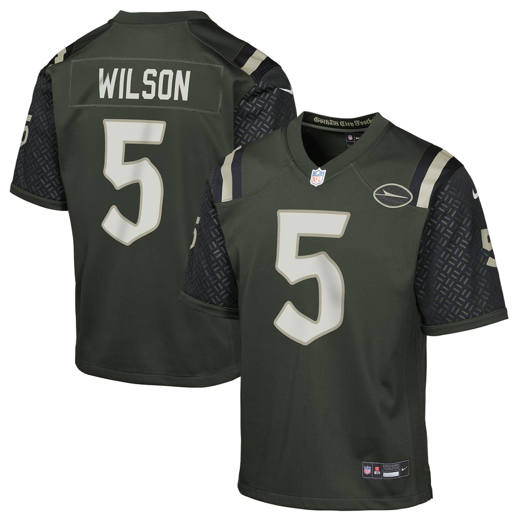 Youth New York Jets Garrett Wilson Gotham Green 2025 Rivalries Collection Game Jersey