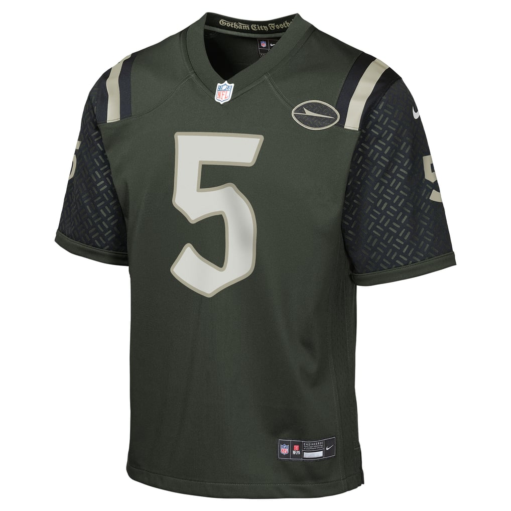 Youth New York Jets Garrett Wilson Gotham Green 2025 Rivalries Collection Game Jersey
