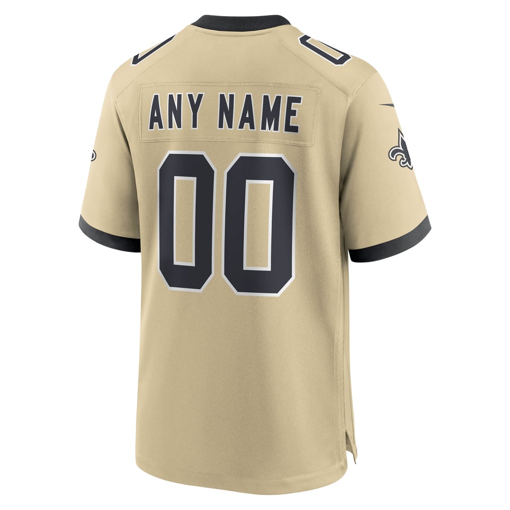 Youth New Orleans Saints Gold Gameday Golds Alternate Custom Game Jersey