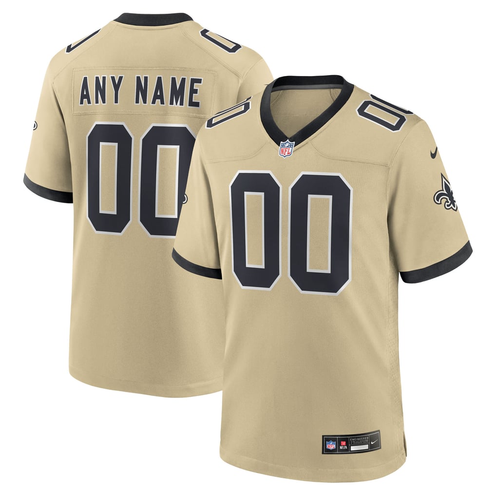 Youth New Orleans Saints Gold Gameday Golds Alternate Custom Game Jersey