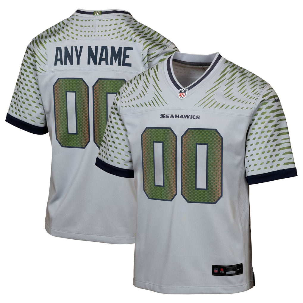 Youth Seattle Seahawks Gray Rivalries Collection Custom Game Jersey