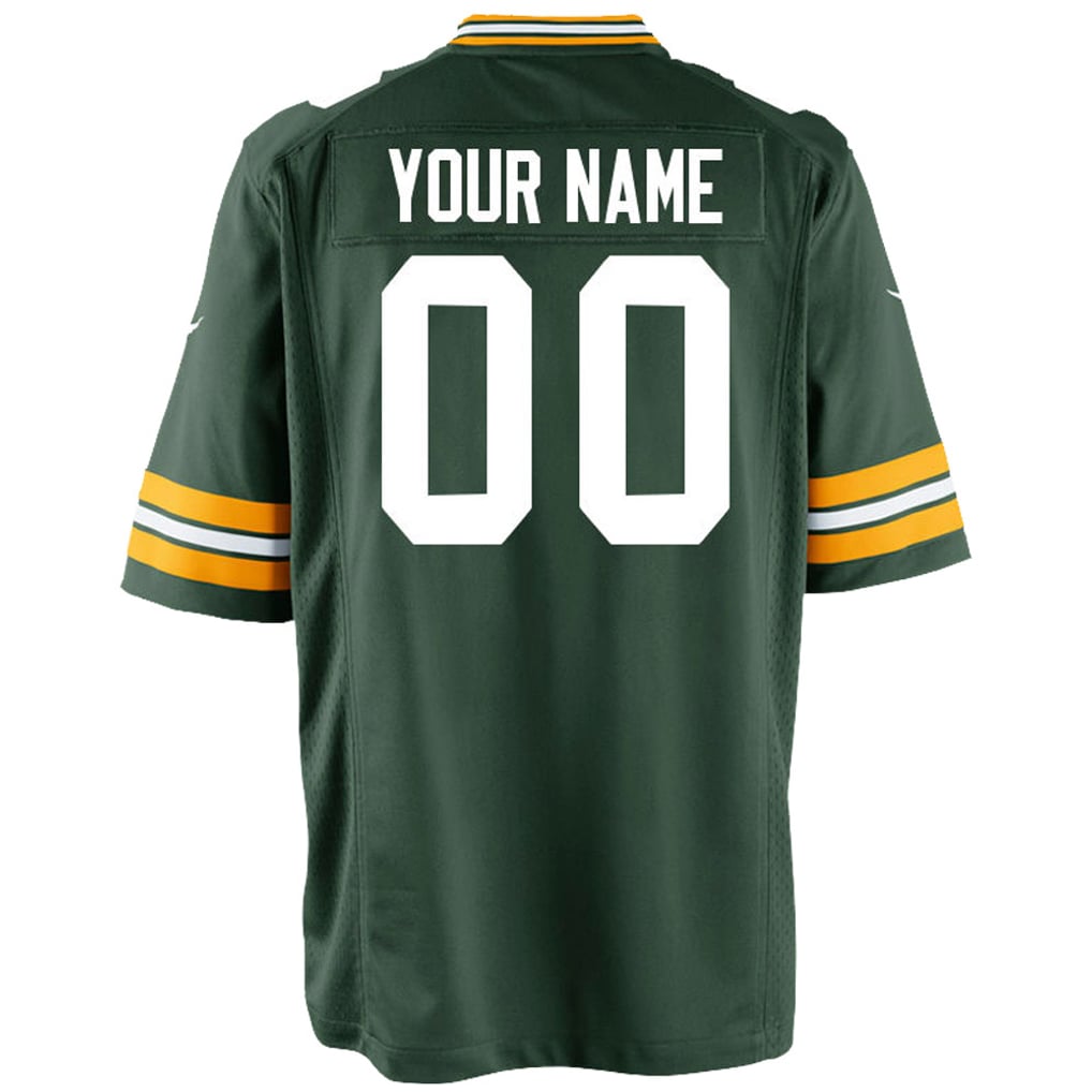 Youth Green Bay Packers Green Custom Game Jersey