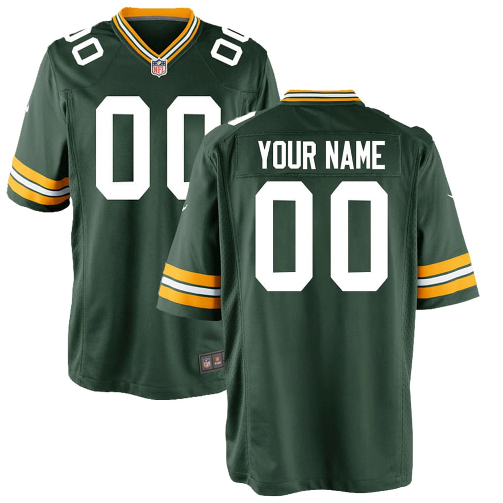 Youth Green Bay Packers Green Custom Game Jersey