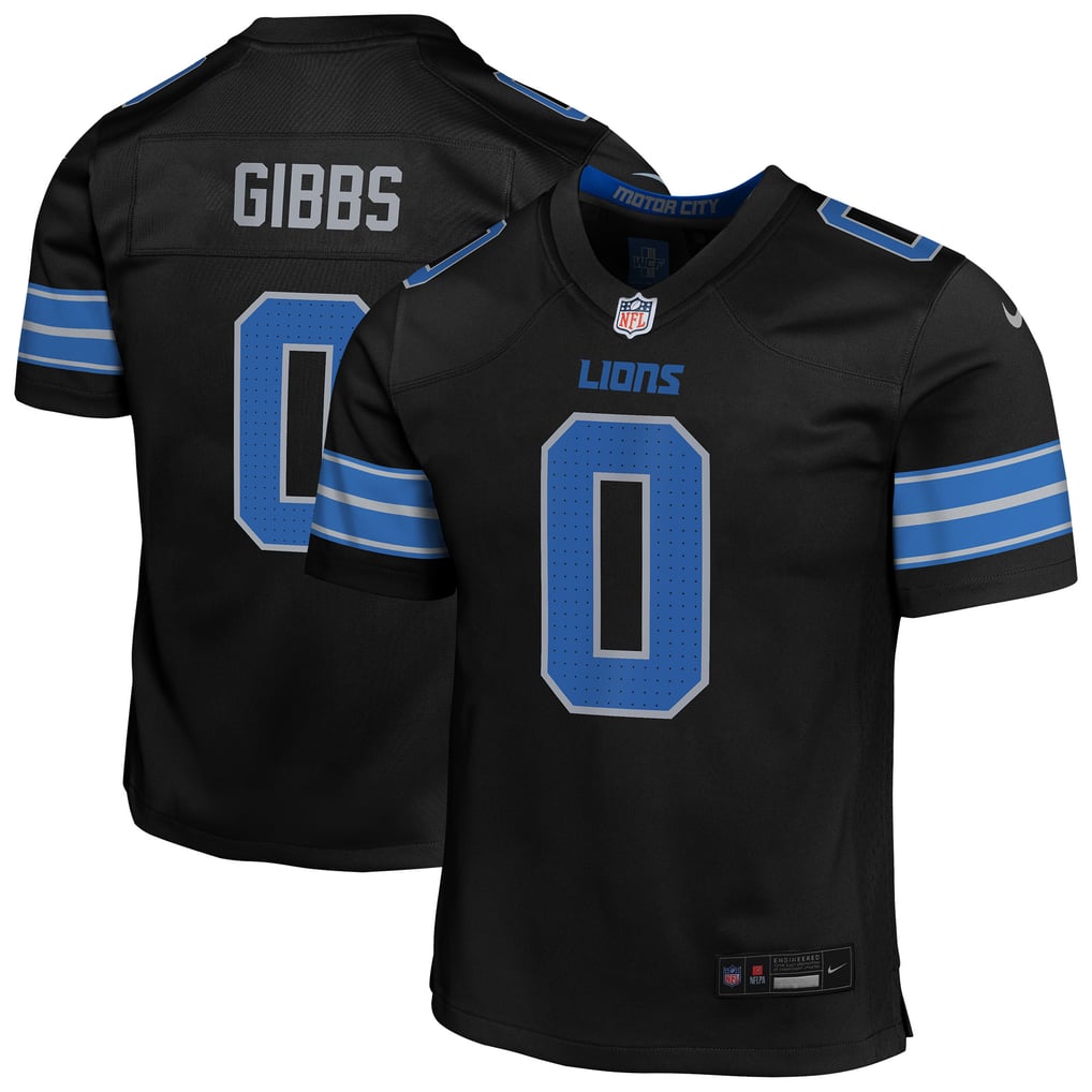 Youth Detroit Lions Jahmyr Gibbs Black Game Jersey