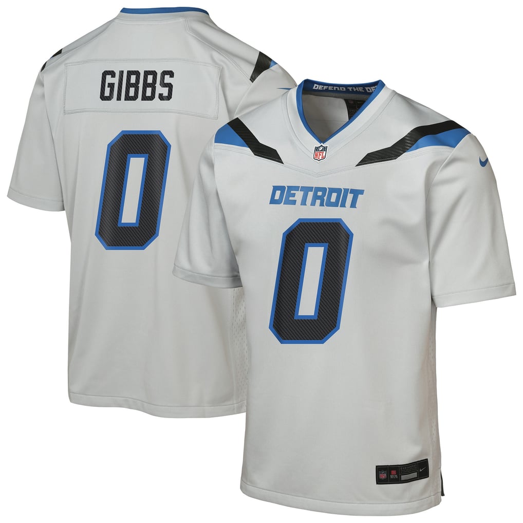 Youth Detroit Lions Jahmyr Gibbs Silver 2026 Rivalries Collection Game Jersey