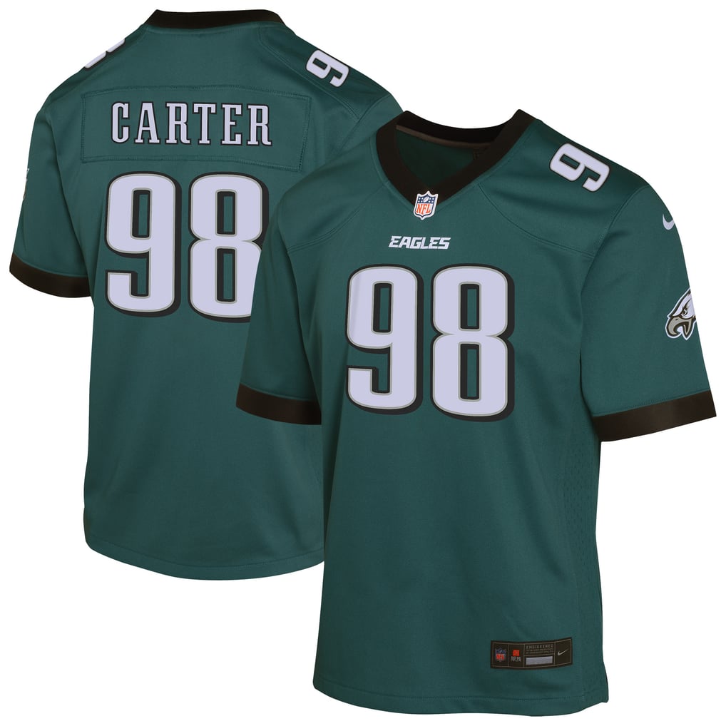 Youth Philadelphia Eagles Jalen Carter Midnight Green Game Player Jersey
