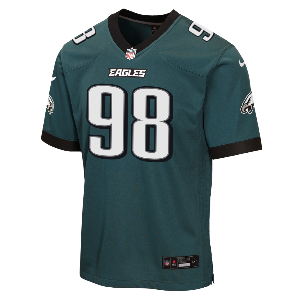 Youth Philadelphia Eagles Jalen Carter Midnight Green Team Game Jersey