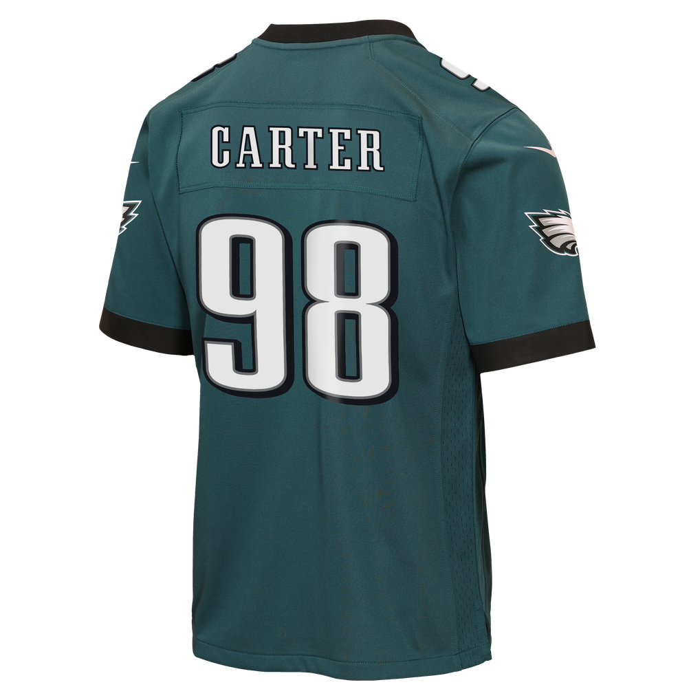 Youth Philadelphia Eagles Jalen Carter Midnight Green Team Game Jersey