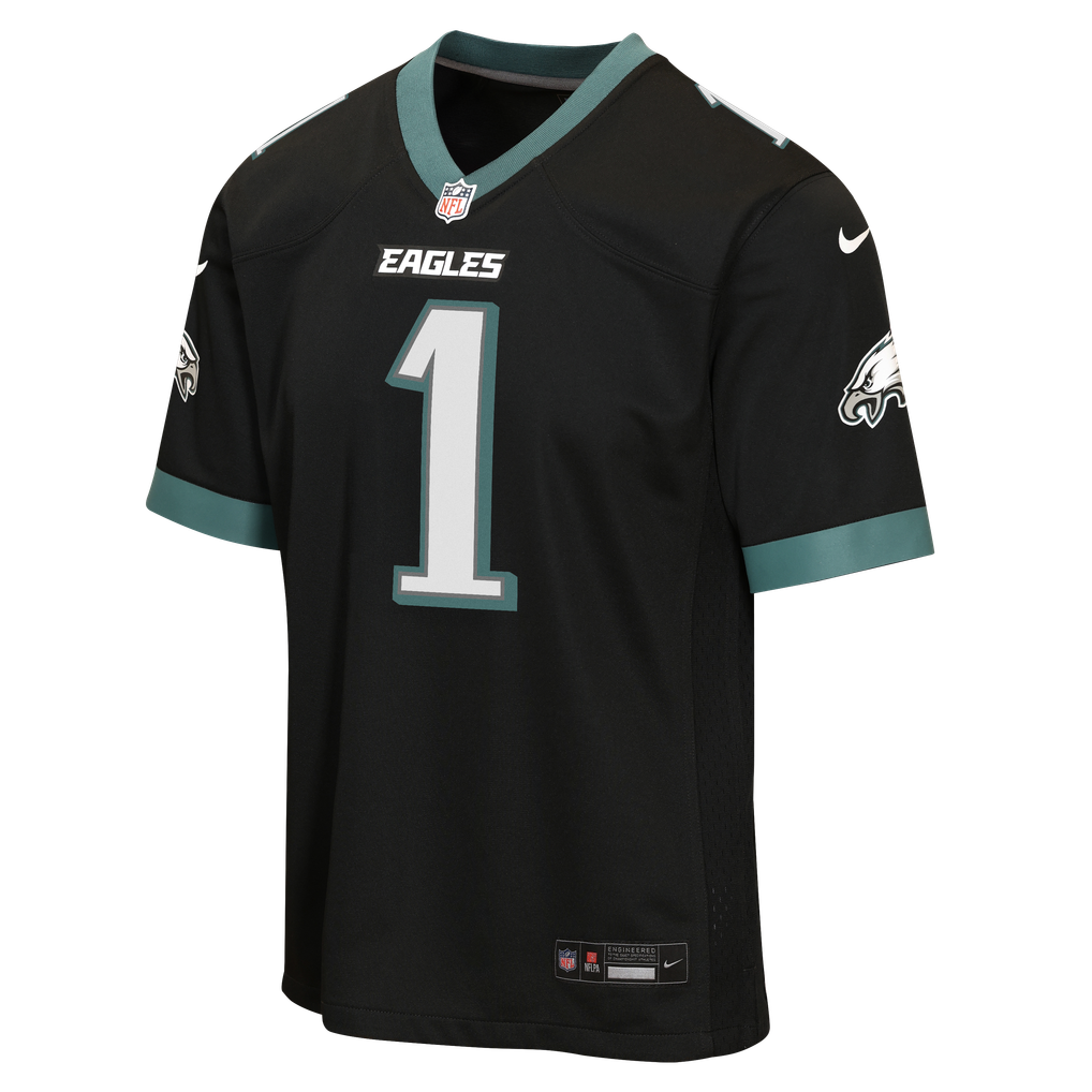 Youth Philadelphia Eagles Jalen Hurts Black Alternate Game Jersey