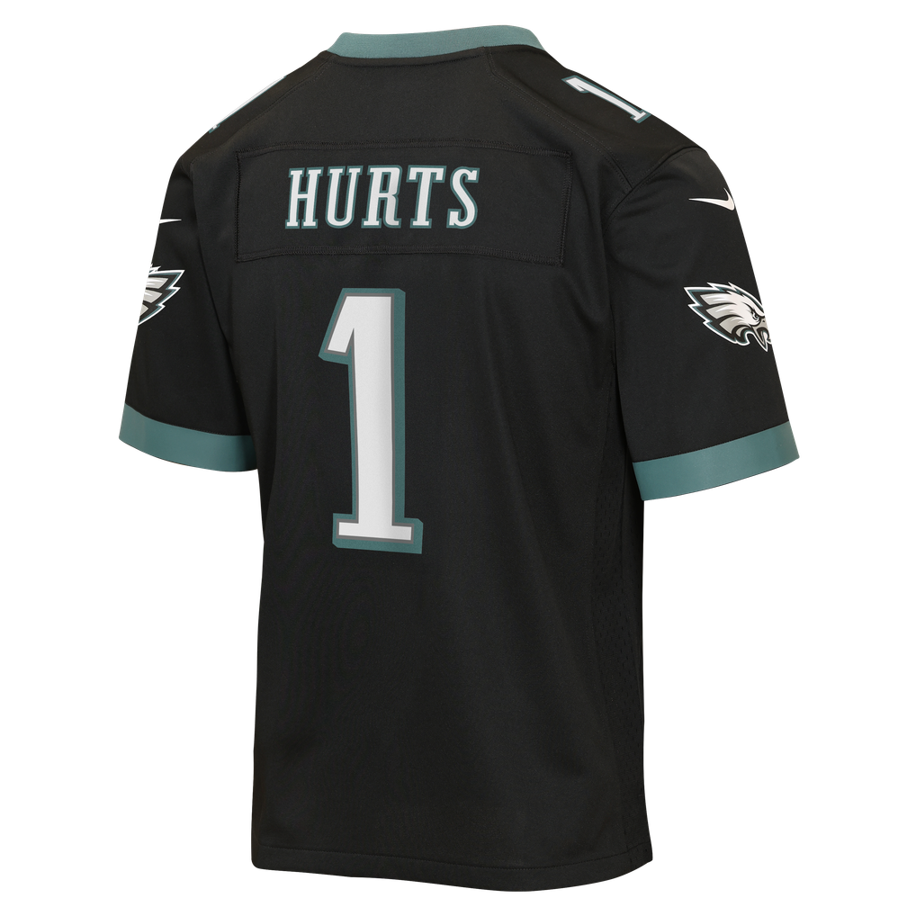 Youth Philadelphia Eagles Jalen Hurts Black Alternate Game Jersey