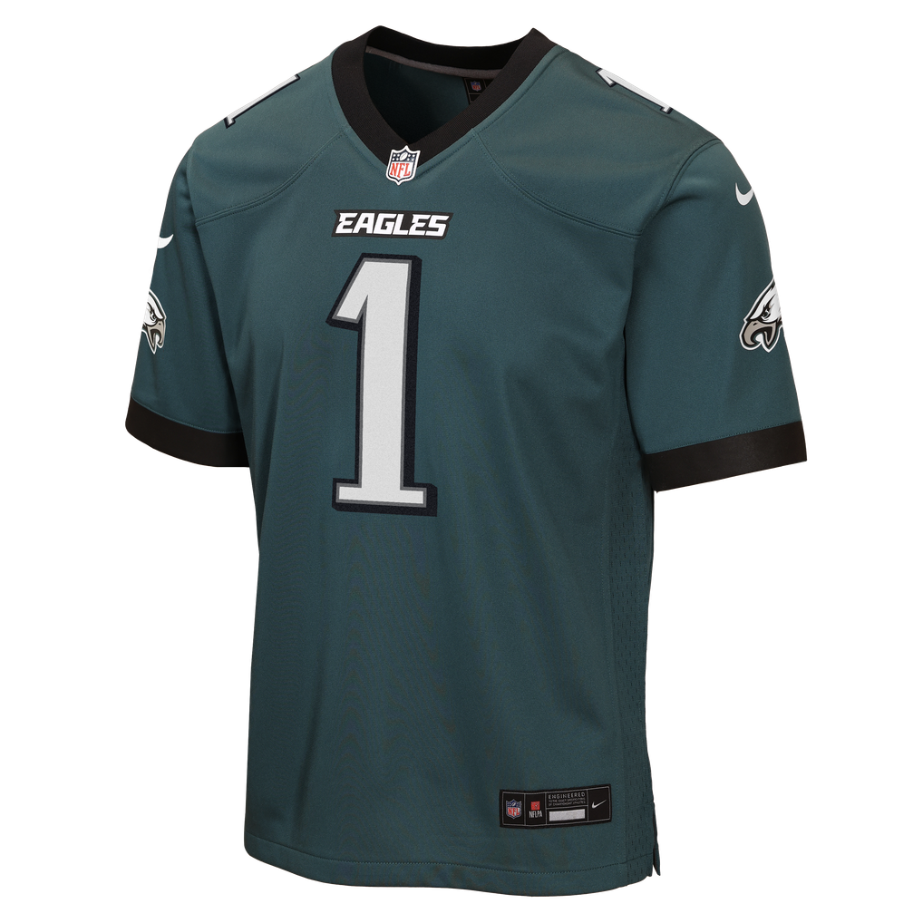 Youth Philadelphia Eagles Jalen Hurts Midnight Green Team Game Jersey
