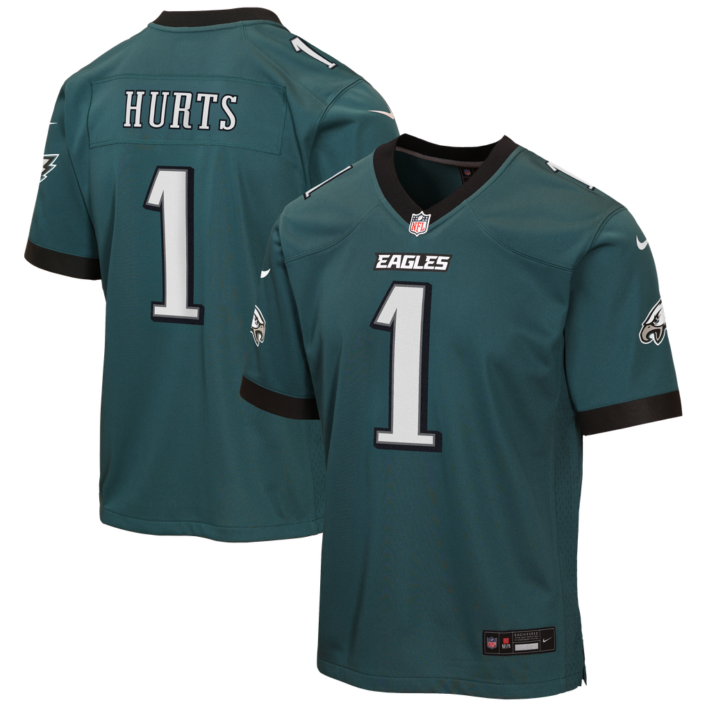 Youth Philadelphia Eagles Jalen Hurts Midnight Green Team Game Jersey