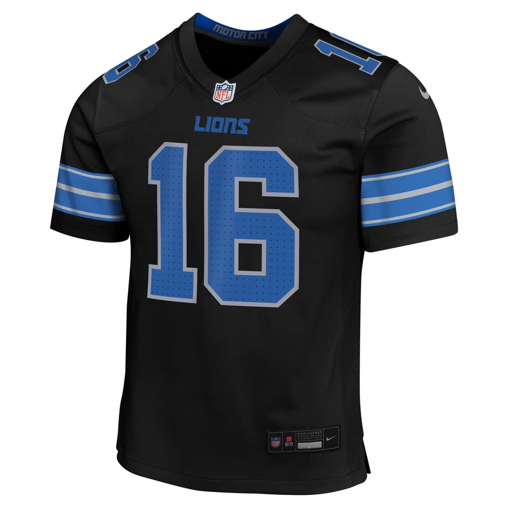 Youth Detroit Lions Jared Goff Black Game Jersey