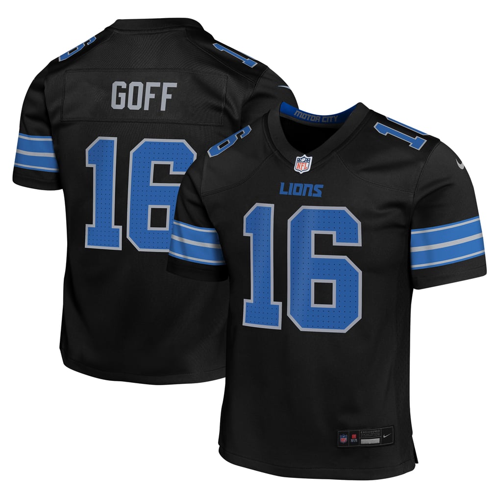 Youth Detroit Lions Jared Goff Black Game Jersey