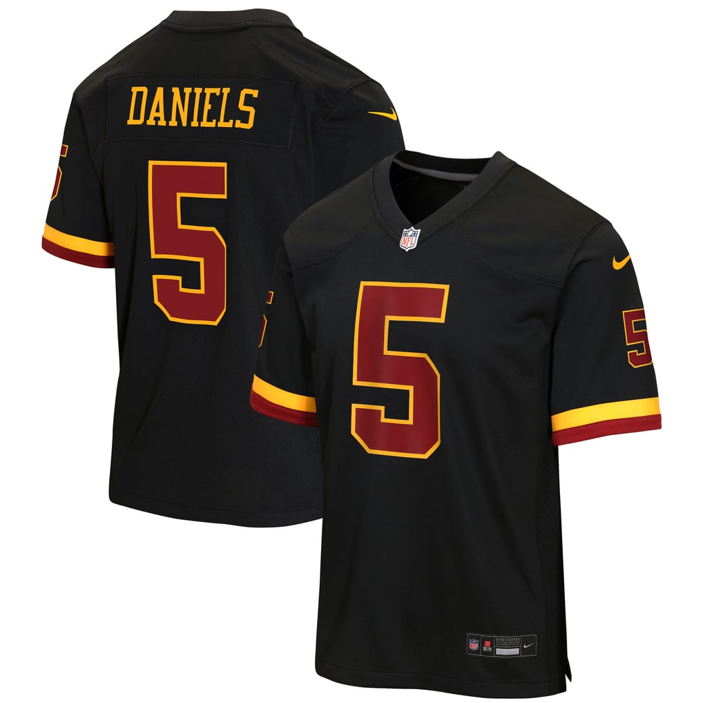 Youth Washington Commanders Jayden Daniels Black Hail Raiser Alternate Game Jersey