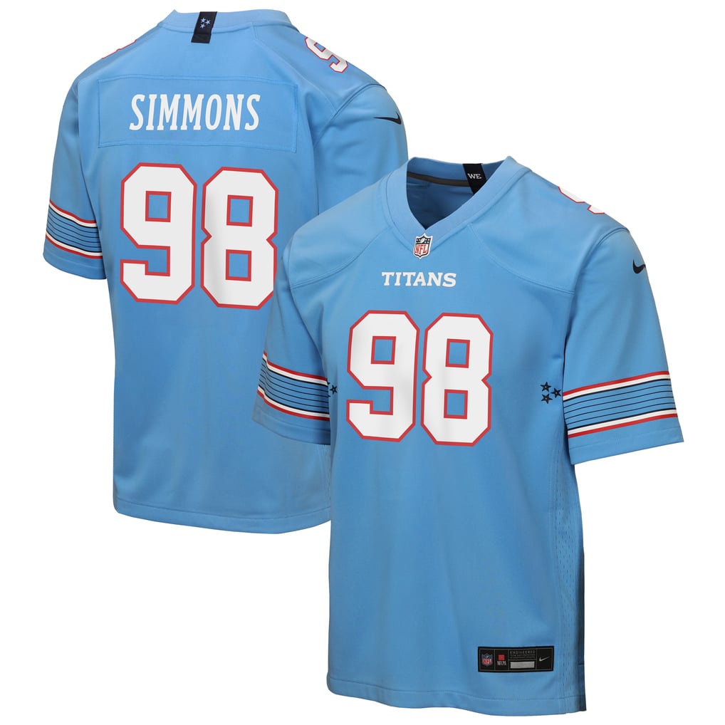Youth Tennessee Titans Jeffery Simmons Light Blue Game Jersey