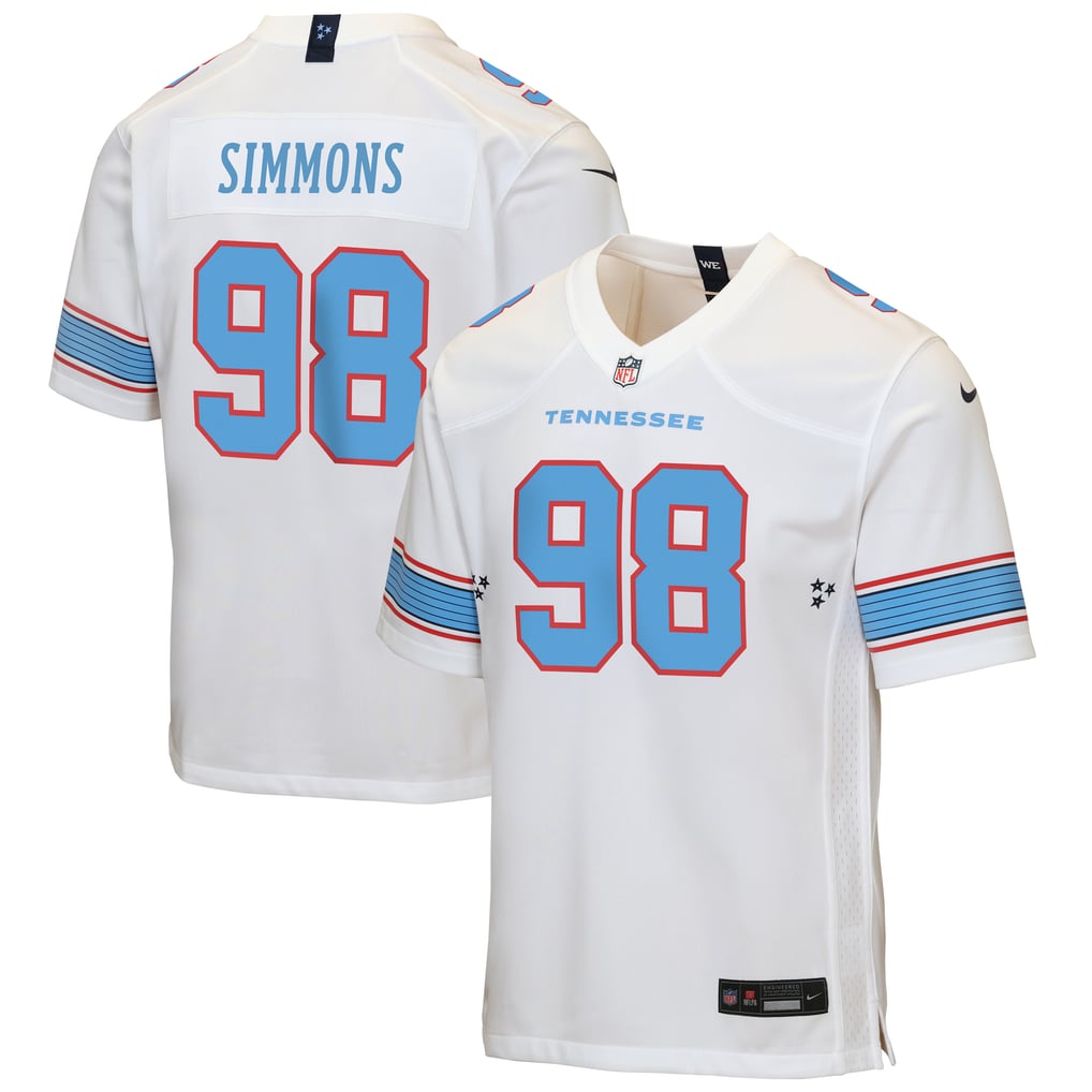 Youth Tennessee Titans Jeffery Simmons White Game Jersey