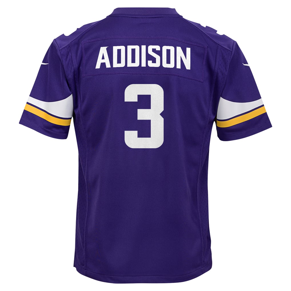 Youth Minnesota Vikings Jordan Addison Purple Game Jersey