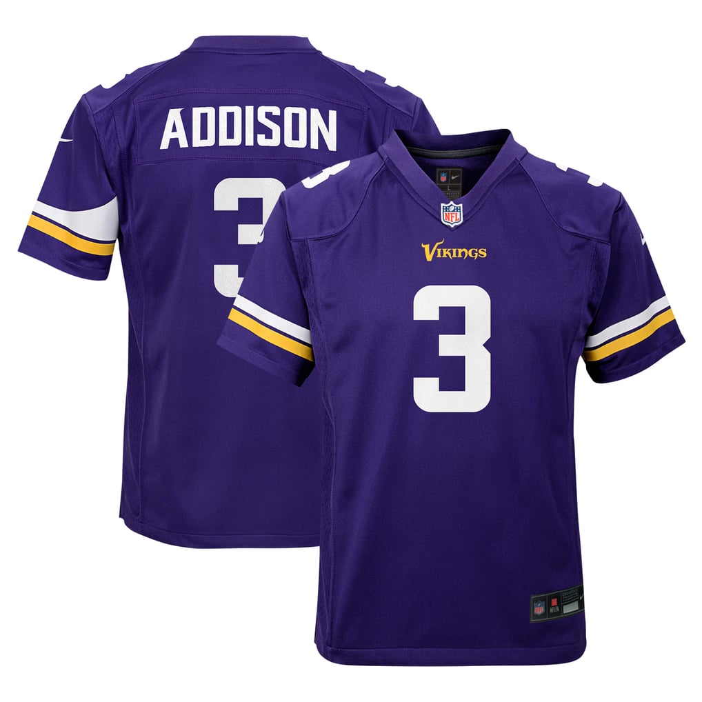 Youth Minnesota Vikings Jordan Addison Purple Game Jersey