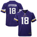 Youth Minnesota Vikings Justin Jefferson Purple Game Jersey
