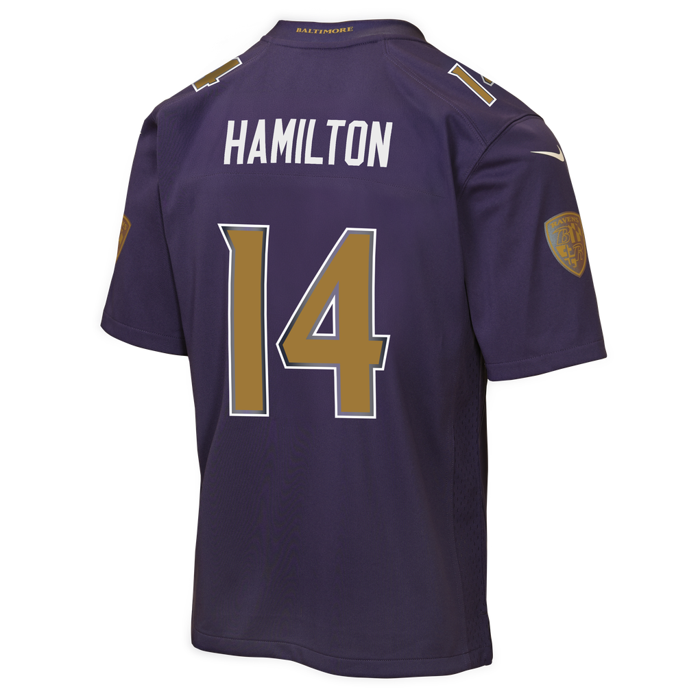 Youth Baltimore Ravens Kyle Hamilton Purple Alternate 2 Game Jersey
