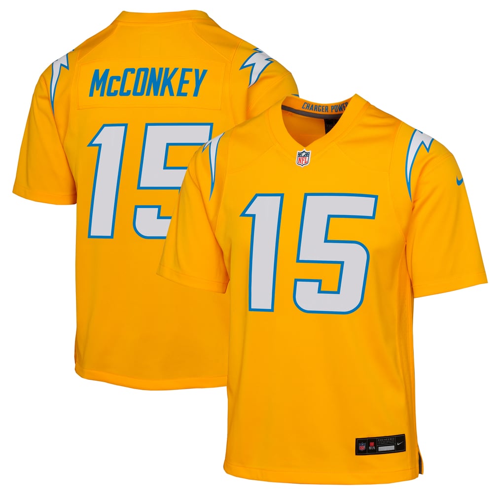Youth Los Angeles Chargers Ladd McConkey Gold Alternate Charger Power Game Player Jersey