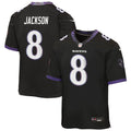 Youth Baltimore Ravens Lamar Jackson Black Alternate Game Jersey