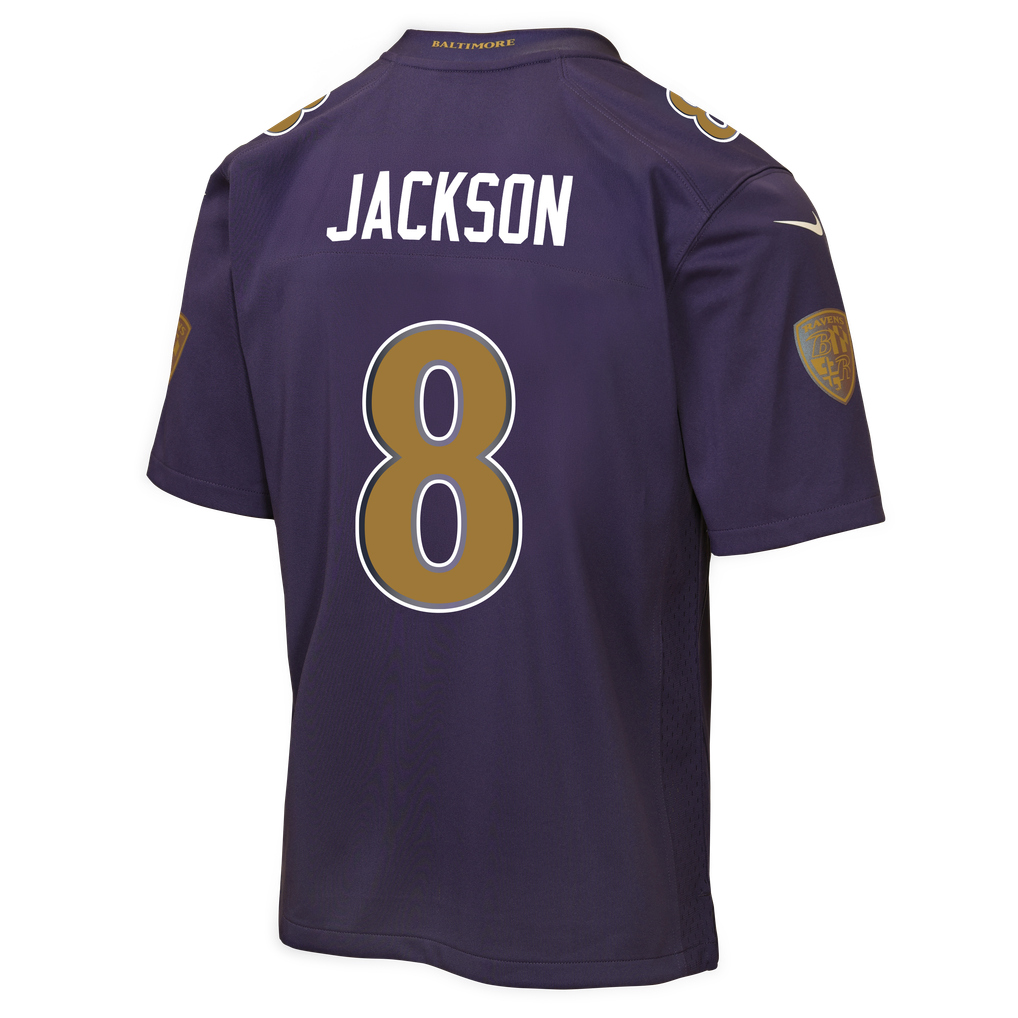 Youth Baltimore Ravens Lamar Jackson Purple Alternate 2 Game Jersey