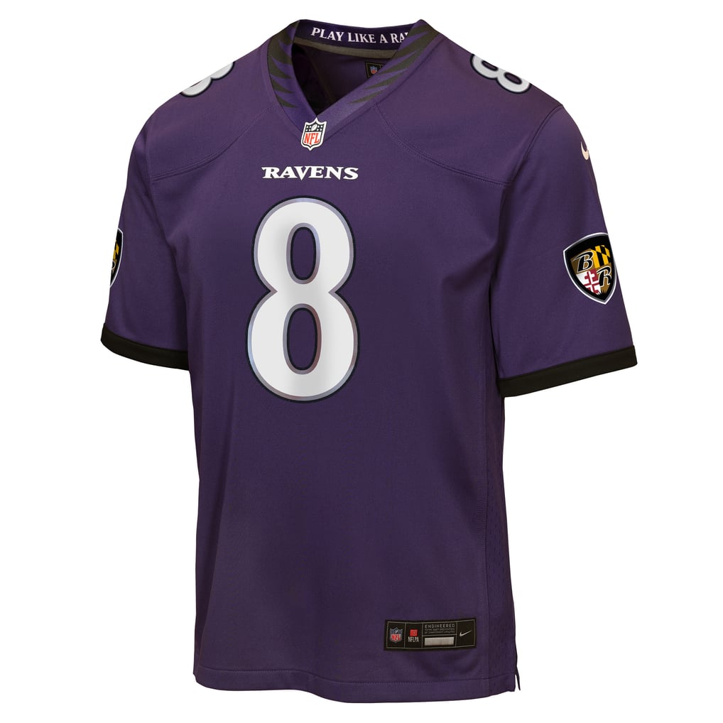 Youth Baltimore Ravens Lamar Jackson Purple Team Game Jersey