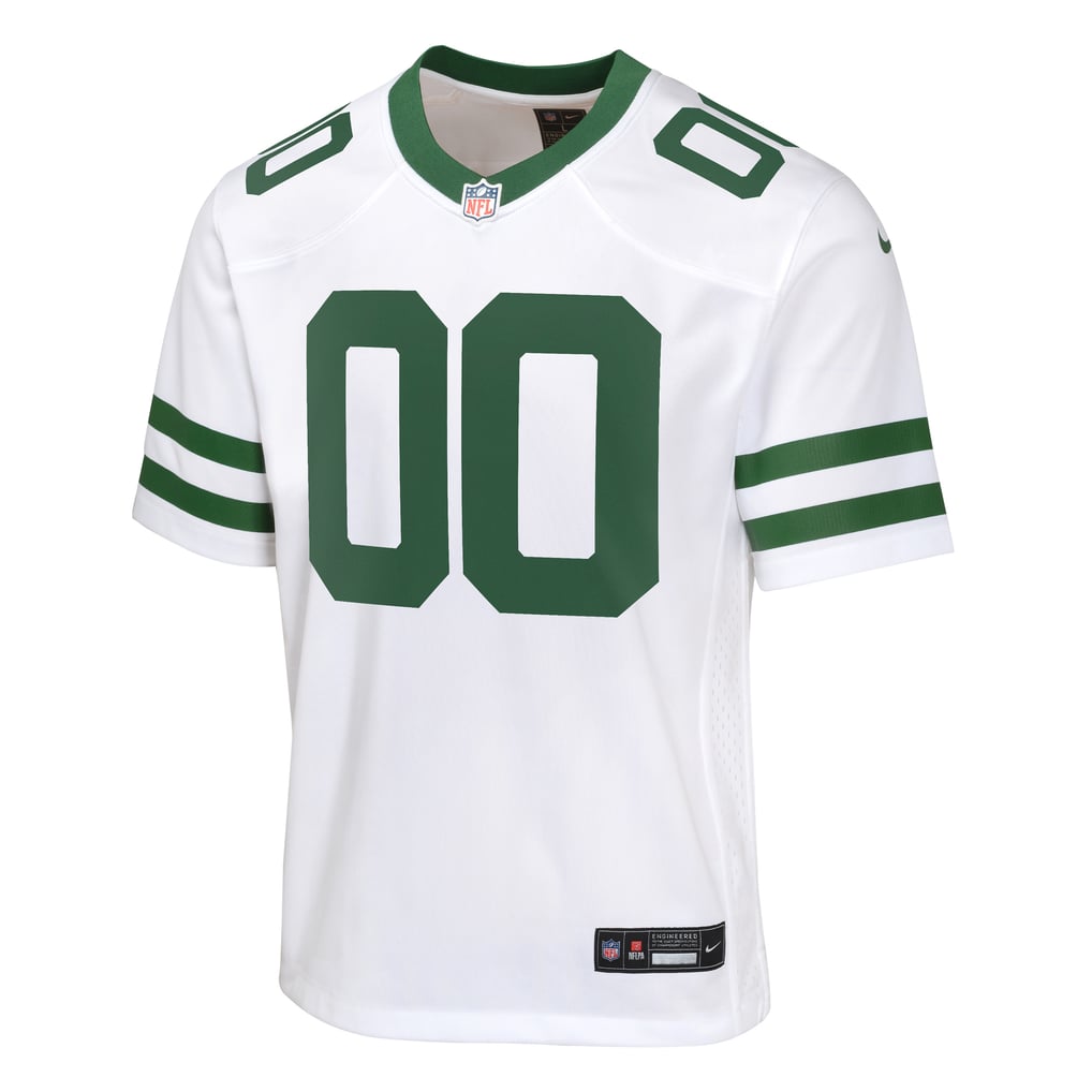 Youth New York Jets Legacy White Custom Game Jersey