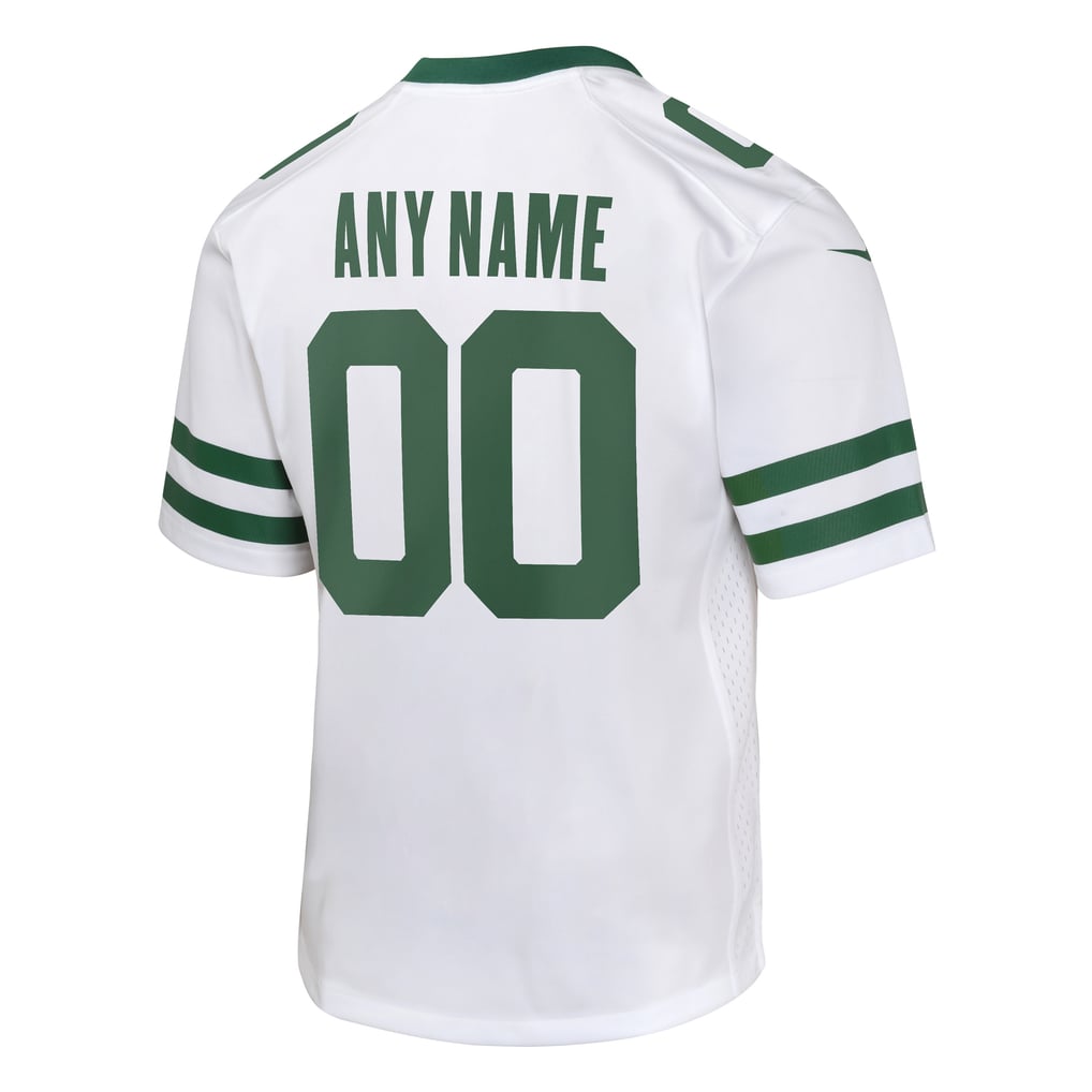 Youth New York Jets Legacy White Custom Game Jersey