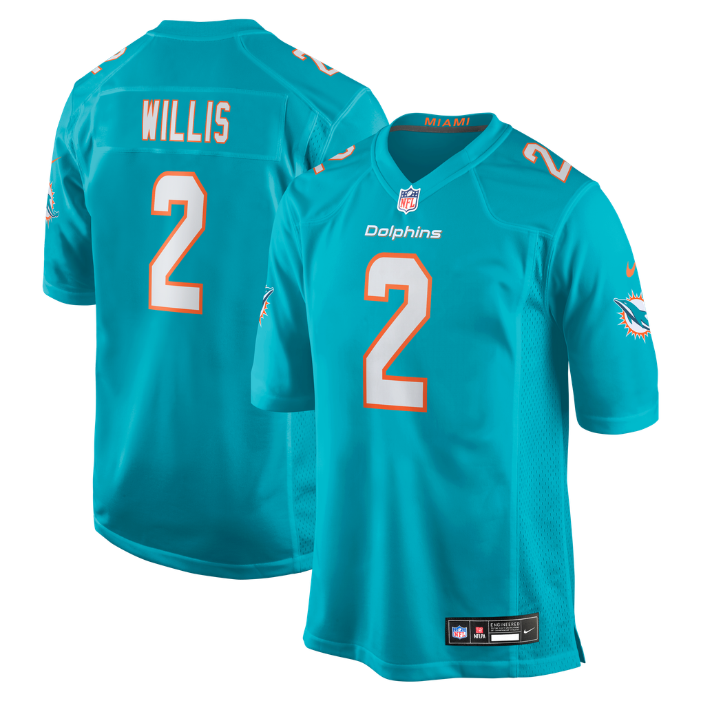 Youth Miami Dolphins Malik Willis Teal Game Jersey