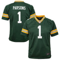 Youth Green Bay Packers Micah Parsons Green Game Player Jersey