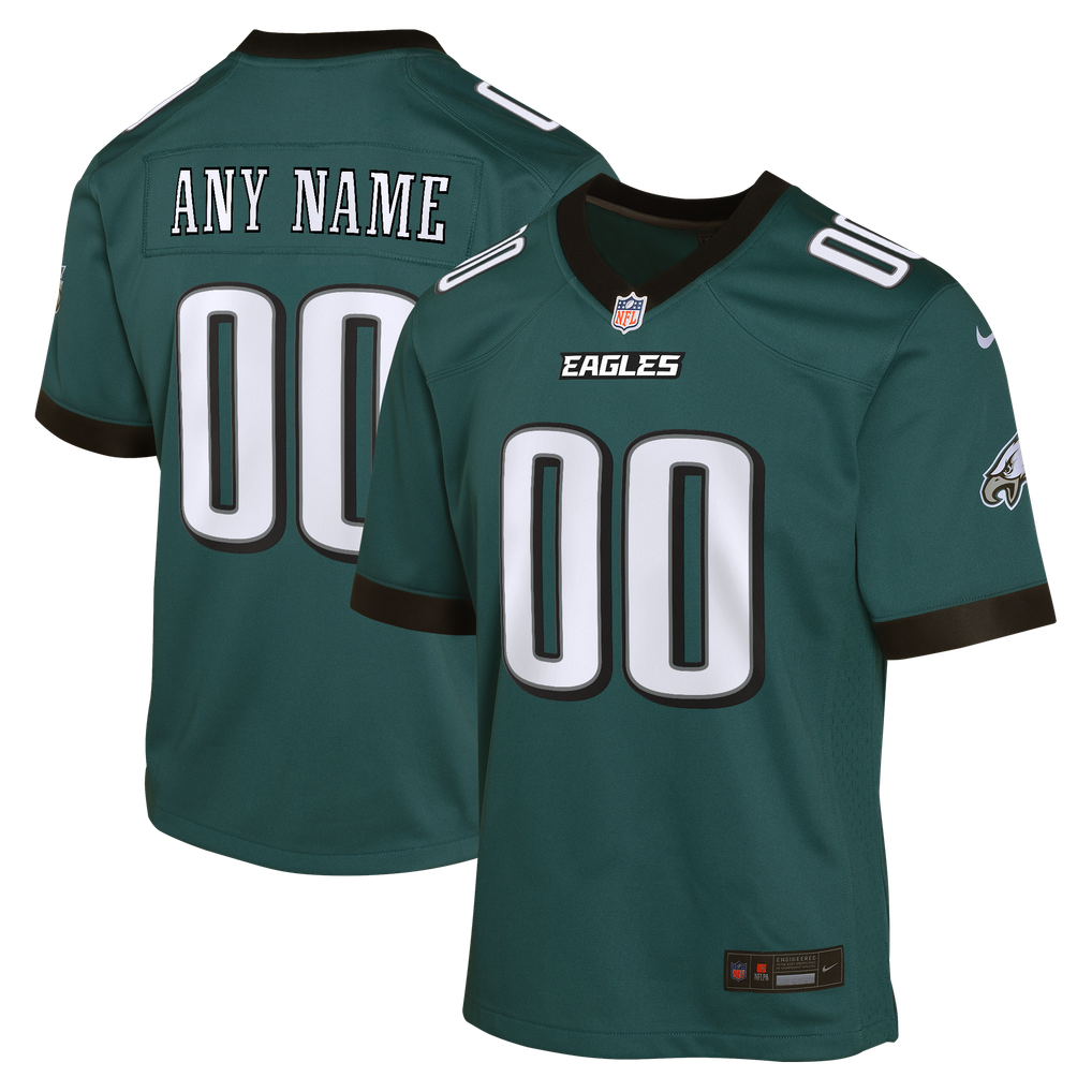 Youth Philadelphia Eagles Midnight Green Team Custom Game Jersey